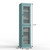 17" Aqua Solid Wood Glass Panel Inlay Double Door Linen Cabinet