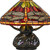 17" Bronze Dragonfly Two Light Round Tiffany Lamp With Dome Shade