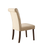 Set of Two Upholstered Linen And Solid Wood Dining Side Chairs