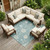 9' X 12' Teal Blue And Silver Floral Washable Indoor Outdoor Area Rug