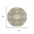8' Sage And Green Round Floral Medallion Washable Indoor Outdoor Area Rug