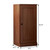 36" Coffee Solid Wood Adjustable Three Tier Library Bookcase with One Door