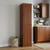 72" Coffee Solid Wood Two Door Pantry Or Storage Closet