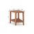 18" X 16" Brown Teak Corner Rectangular Shower Bench With Shelf