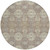 8' Brown And Copper Round Floral Washable Indoor Outdoor Area Rug