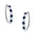 10K White Gold 2.5MM Sapphire Gemstone and 1/2 Cttw Diamond Hoop Earrings (H-I Color, I1-I2 Clarity)