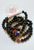 Natural Lava Rock Stretch Bracelet with Rhinestone Accent