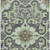 10' X 14' Artichoke Green Charcoal And Gray Floral Medallion Washable Area Rug With UV Protection