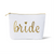 White/Gold Bride Makeup Bag in Canvas 