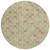 8' X 8' Green And Orange Round Floral Washable Indoor Outdoor Area Rug