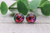 Vibrant Rose | Glass Stud Earrings | Hypoallergenic
