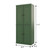 72" Green Solid Wood Adjustable Six Tier Library Bookcase with Four Doors