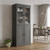 72" Gray Solid Wood Four Door Pantry Or Storage Closet