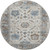 8' Beige Blue And Brown Oriental Washable Round Rug With UV Protection