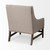 30" Gray and Beige Fabric and Solid Wood Wingback Chair