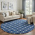 10' Blue And Ivory Wool Geometric Hand Tufted Round Rug
