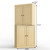 32" Yellow Solid Wood Free Standing Four Door Linen Cabinet