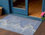 3' X 5' Denim Blue And Beige Abstract Washable Indoor Outdoor Area Rug