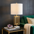 20" White Novelty Table Lamp With Globe Shade