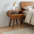 21" Chestnut Solid Wood Oval One Drawer Nightstand