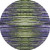 8' Purple Green And Ivory Striped Washable Round Rug With UV Protection