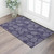 3' X 5' Blue And Ivory Botanical Leaves Washable Area Rug With UV Protection