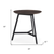23" Espresso and Black Solid Wood and Metal Tray Table