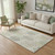 5' X 8' Beige Taupe And Green Floral Washable Area Rug With UV Protection