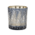 Set of Three Blue And Gray Abstract Glass Tabletop Votive Candle Holders