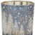 Set of Three Blue And Gray Abstract Glass Tabletop Votive Candle Holders