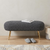 48" Black and Gold Fabric Upholstered Bench