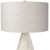 30" Cream Round Bedside Lamp With Drum Shade
