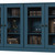 64" Teal Blue Solid Wood Sideboard With Four Glass Doors