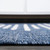 6' Blue And Ivory Round Striped Indoor Outdoor Area Rug