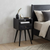 22" Black Solid Wood One Drawer Nightstand