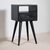 22" Black Solid Wood One Drawer Nightstand