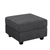 26" Gray and Black Polyester Blend Storage Ottoman