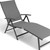 45" Gray Aluminum Eight Position Adjustable Outdoor Folding Chaise Lounge
