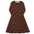 Red and Brown African Print Long Sleeve Midi Dress