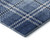 8' Navy Blue And Ivory Plaid Washable Round Rug With UV Protection