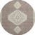 8' Taupe Beige And Ivory Oriental Washable Round Rug With UV Protection