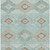9' X 12' Teal And Beige Geometric Washable Area Rug With UV Protection