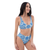 Blue Vintage Floral High-Waisted Two Piece Swimwear for Women