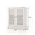 32" White Solid Wood Glass Panel Inlay Double Door Linen Cabinet