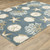 5' X 7' Blue And Beige Seashell and Coral Area Rug
