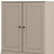 32" Beige Solid Wood Raised Panel Double Door Linen Cabinet