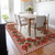 5' X 8' Red And Ivory Geometric Washable Area Rug With UV Protection