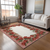5' X 8' Red And Ivory Geometric Washable Area Rug With UV Protection
