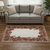 5' X 8' Red And Ivory Geometric Washable Area Rug With UV Protection