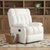 39" White Faux Leather Manual Recliner
